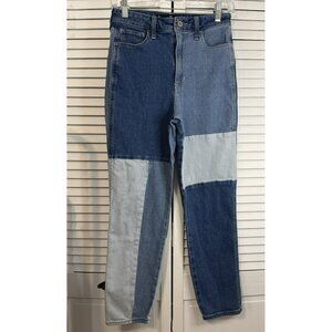 Hollister Women Ultra High Rise Jeans Vintage 25 27 Patchwork 1R Grunge Y2K